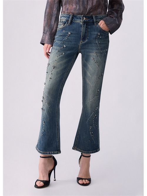 Jeans bootcut con ricami gioiello LIU JO | UF6040D0365/79132